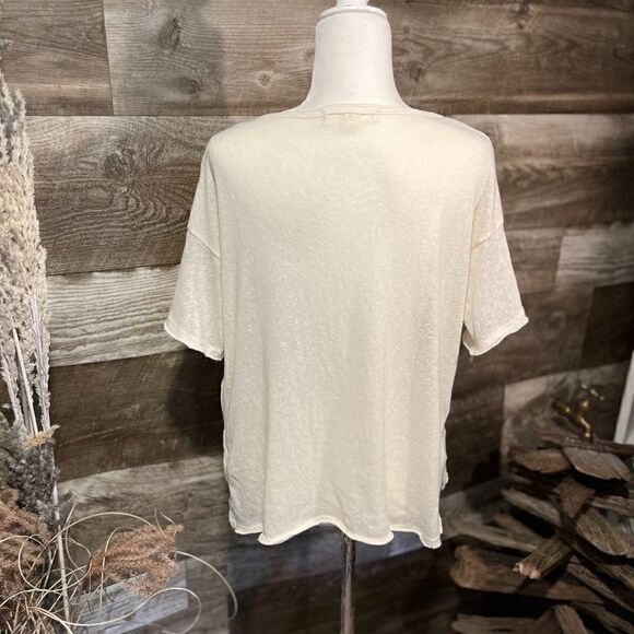 Urban Outfitters Project Social T - cream with notched neck - S 🙂 3/$15 - Picture 4 of 8